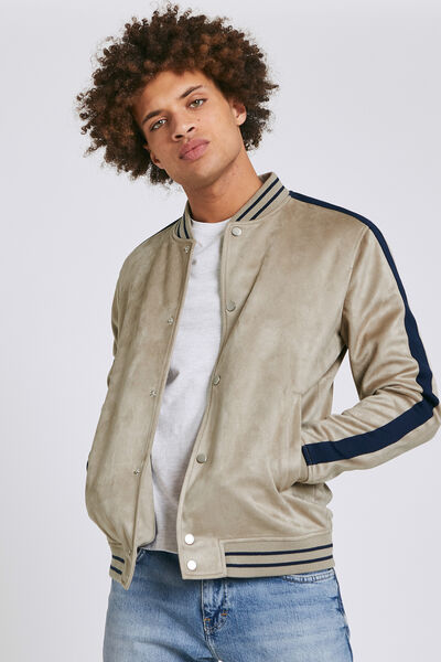 Blouson suédine col teddy