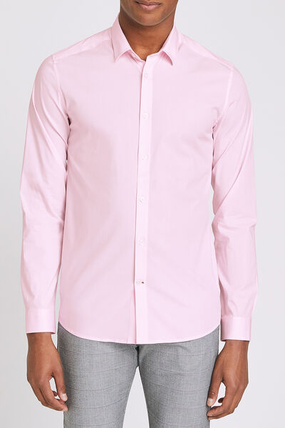 Chemise slim en popeline stretch