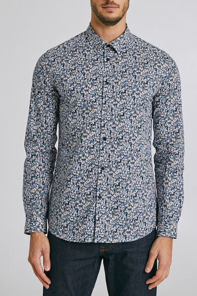 Chemise slim imprimée artifice de fleurs