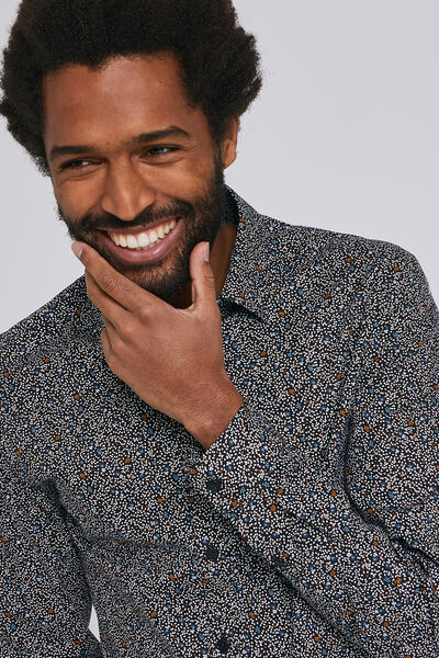 Chemise extra slim imprimé floral coton