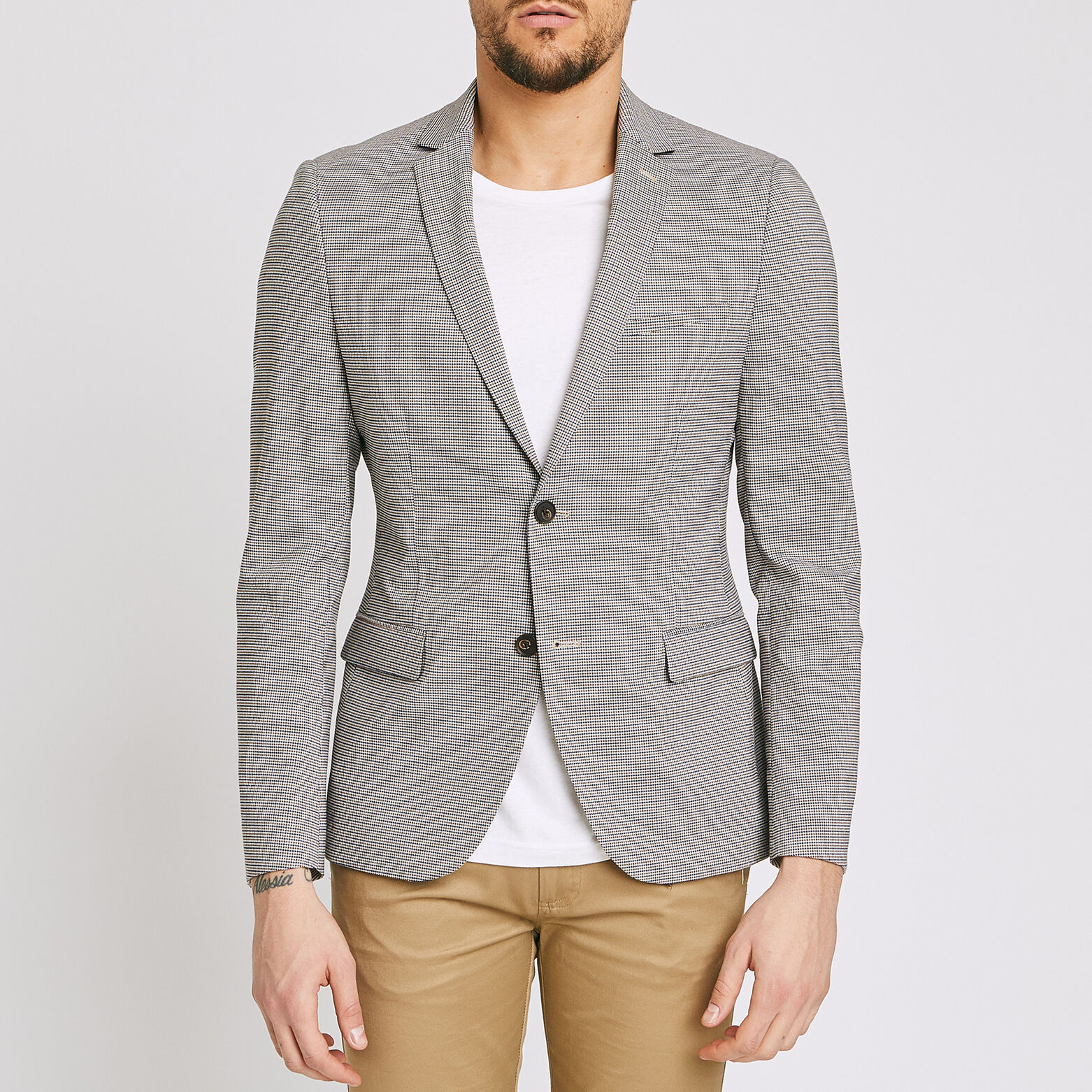 Veste de costume à carreaux