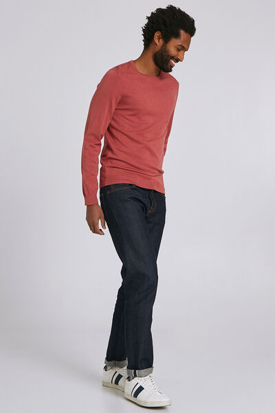 Pull fin col rond uni