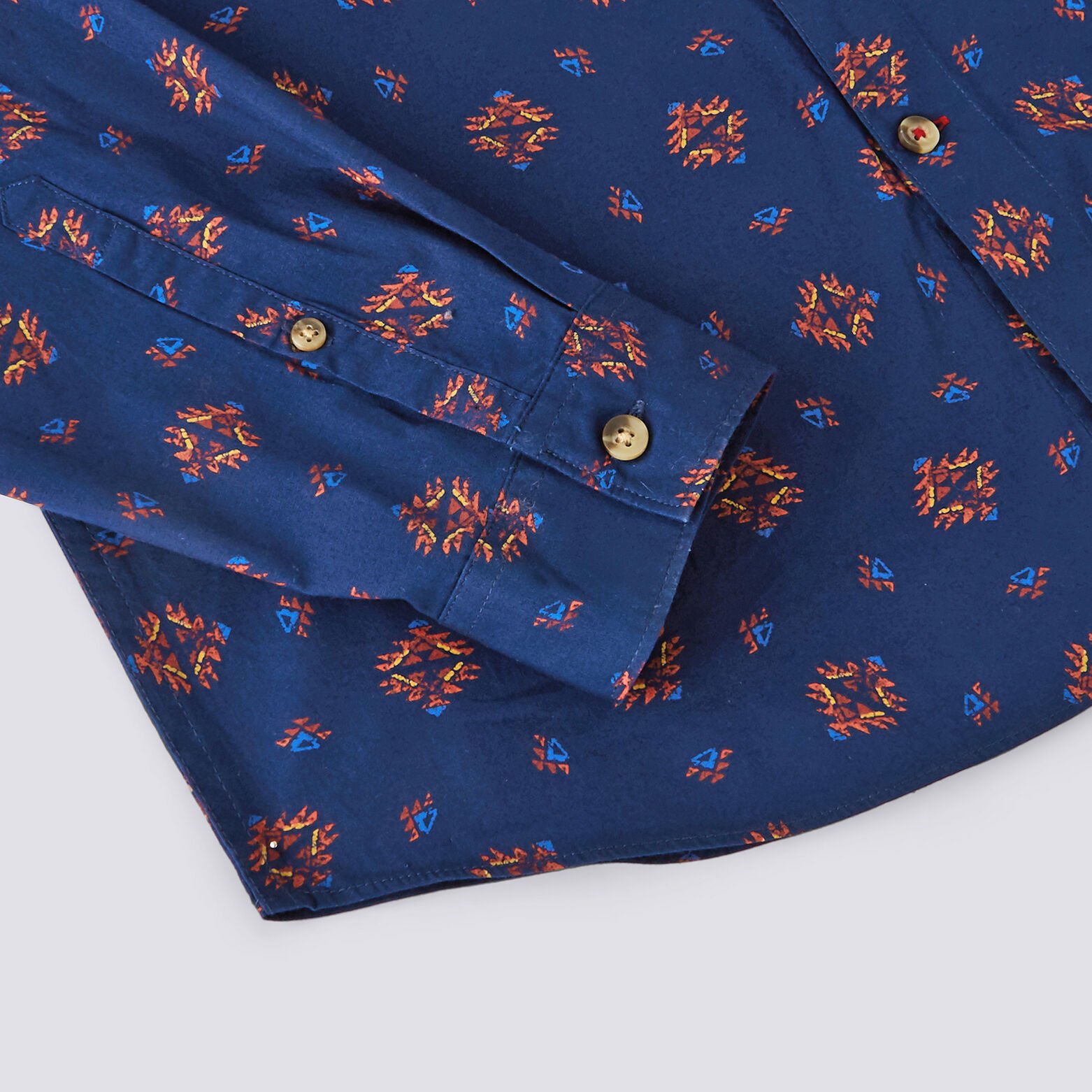Chemise slim imprimés aztèques coton