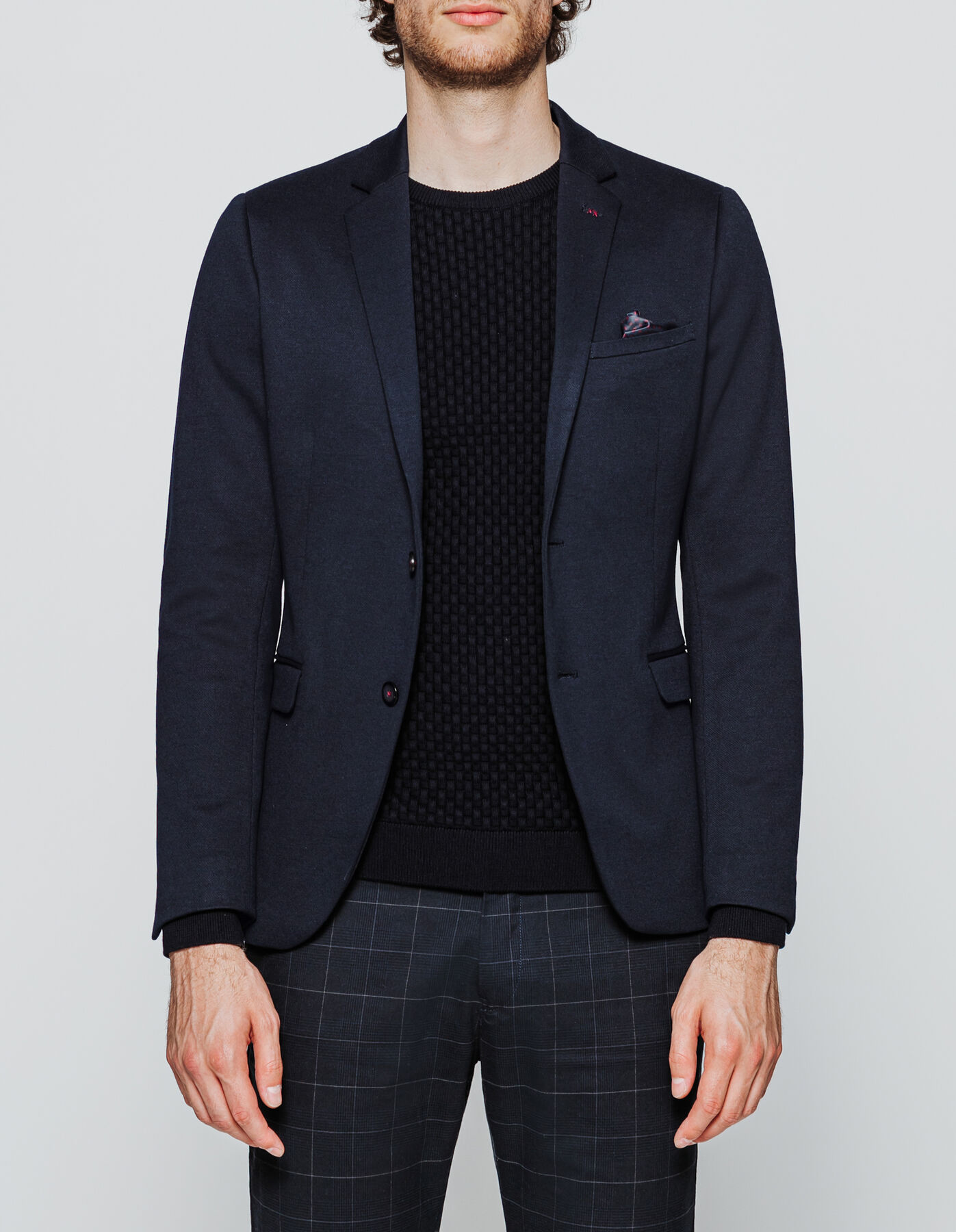 Veste blazer slim maille piquée