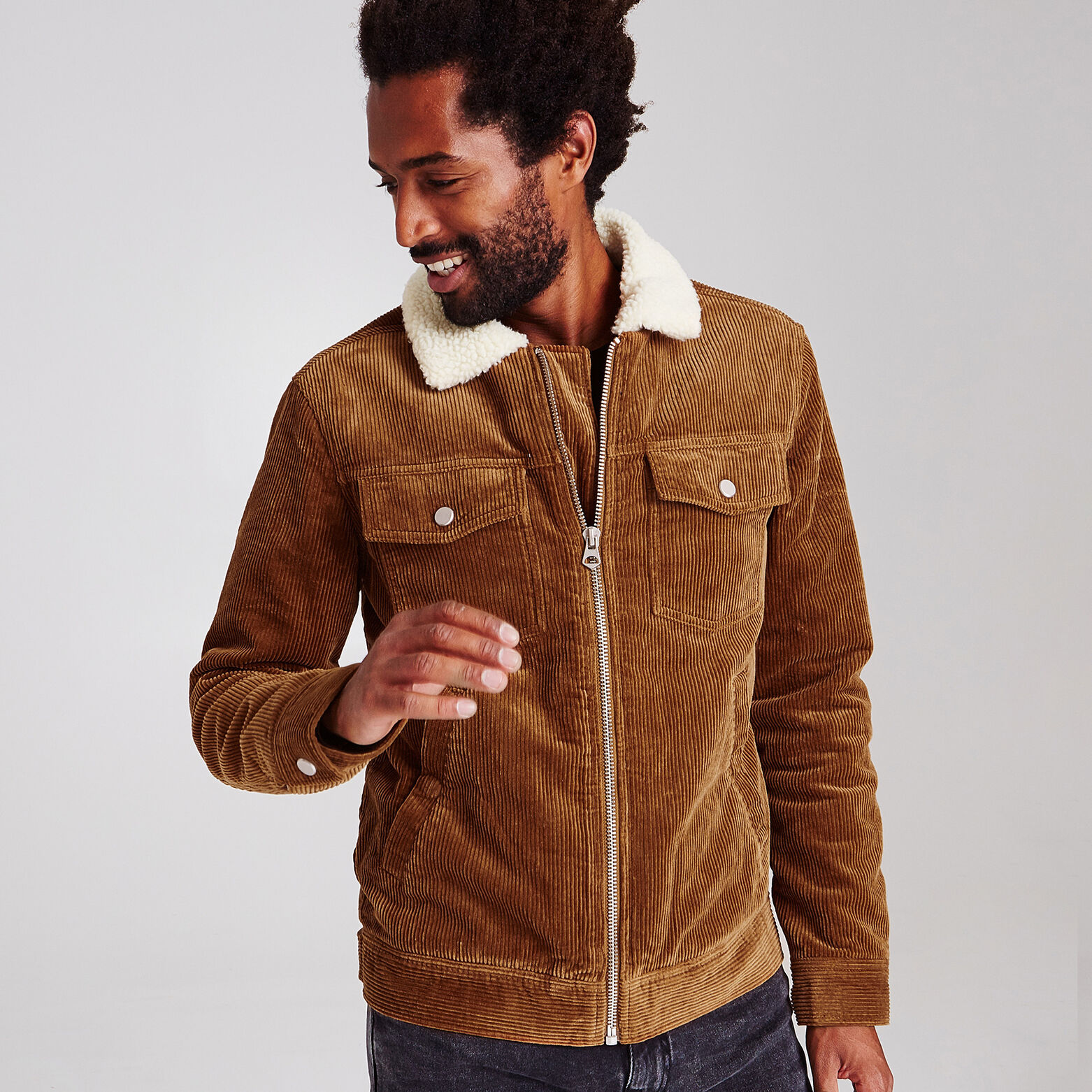 Blouson velours doublé faux mouton