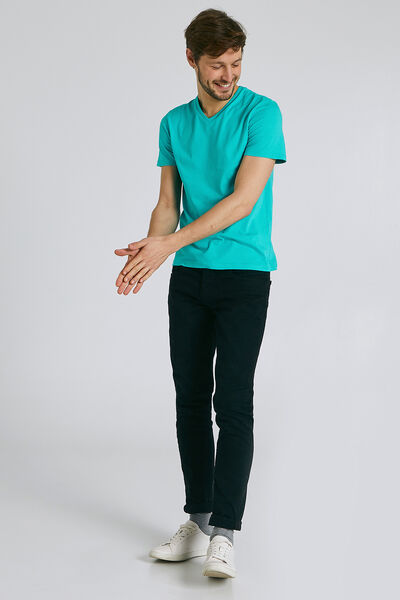 Tee-shirt uni col V slim