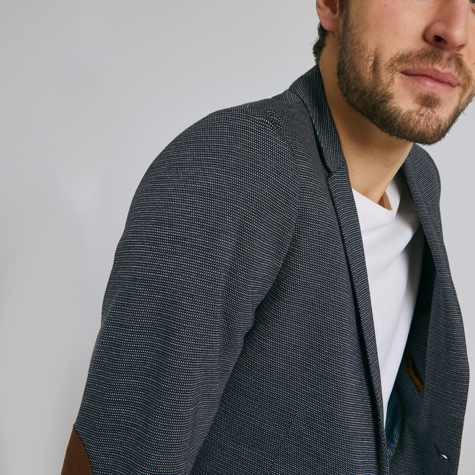 Veste slim maille coudières