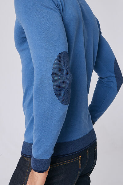 Pull col rond jeu de points