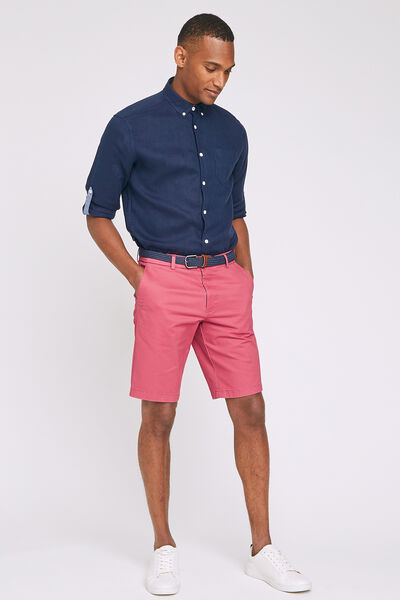 Bermuda chino uni avec ceinture