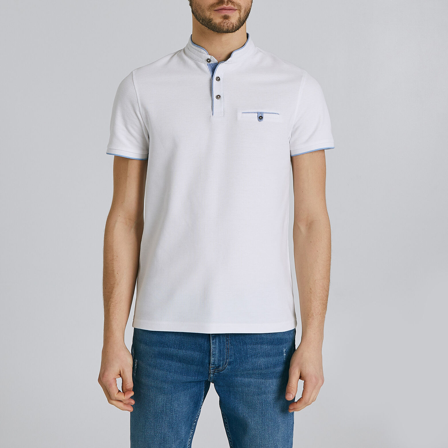 Polo manche courte col officier