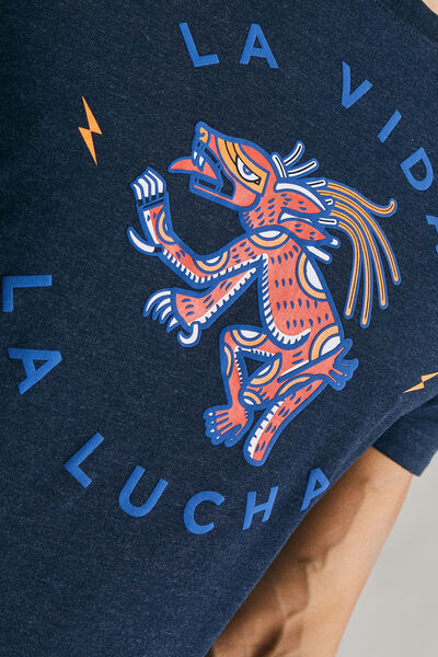 Tee shirt manches courtes imprimé animal aztèque