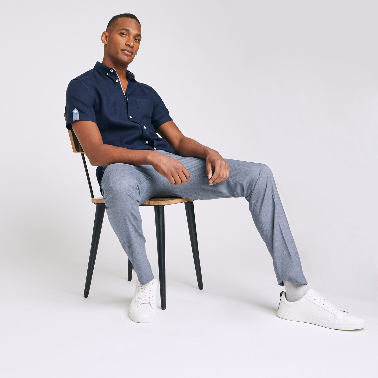 Chemise manches courtes regular lin