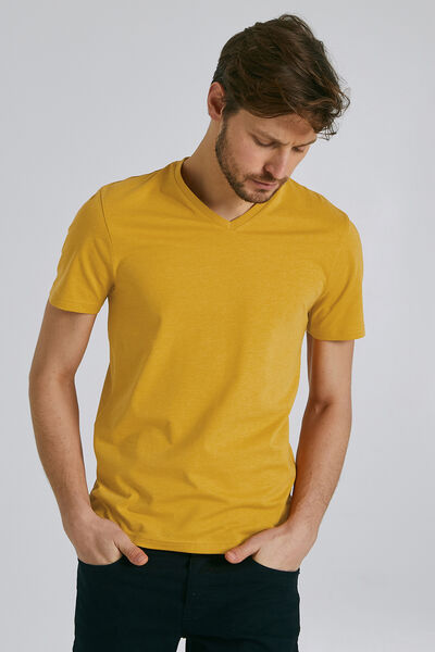 Tee-shirt uni col V slim