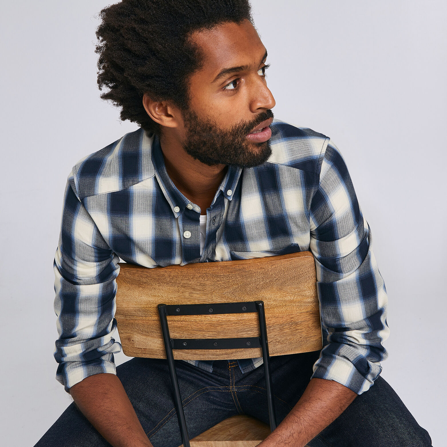 Chemise slim imprimée carreaux
