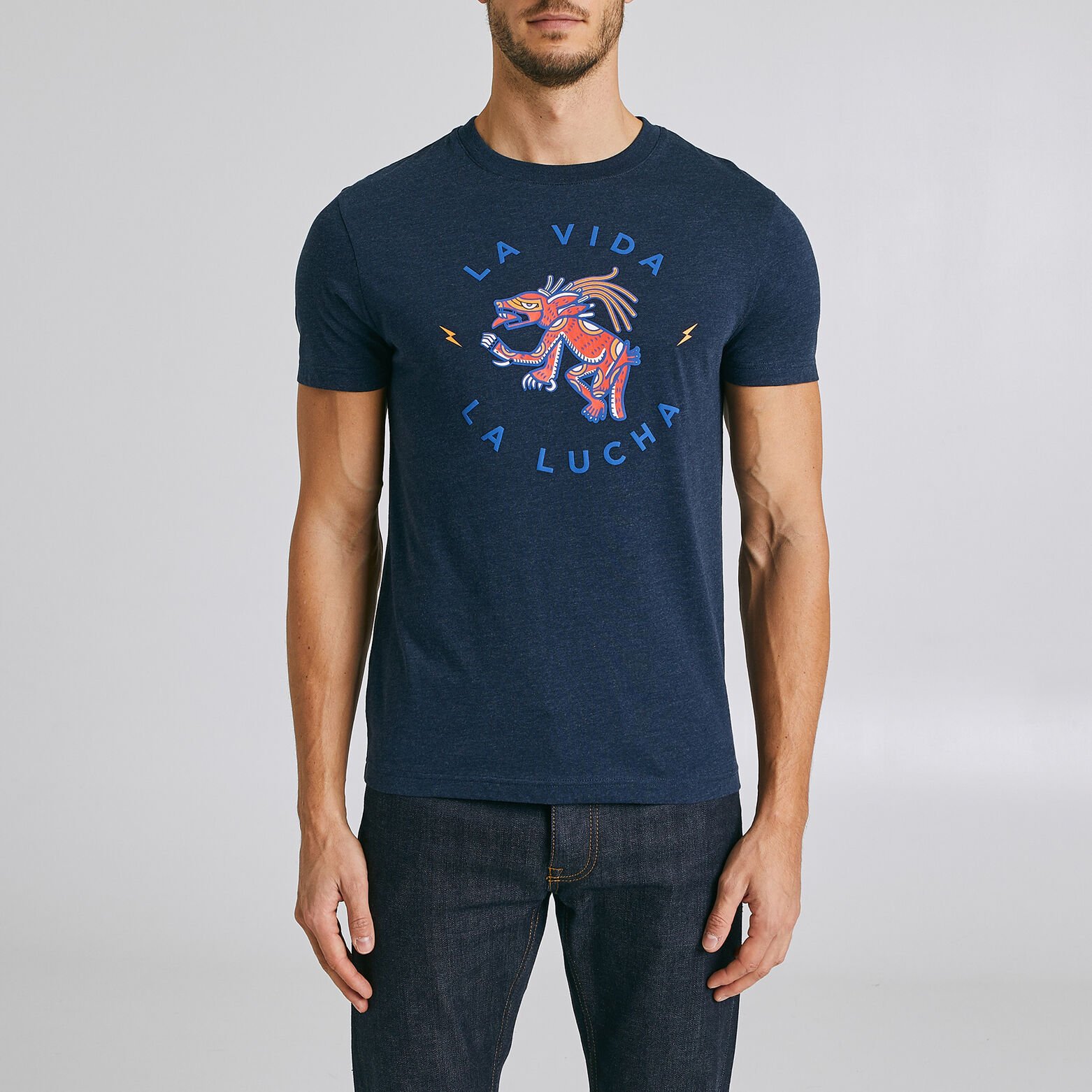 Tee shirt manches courtes imprimé animal aztèque