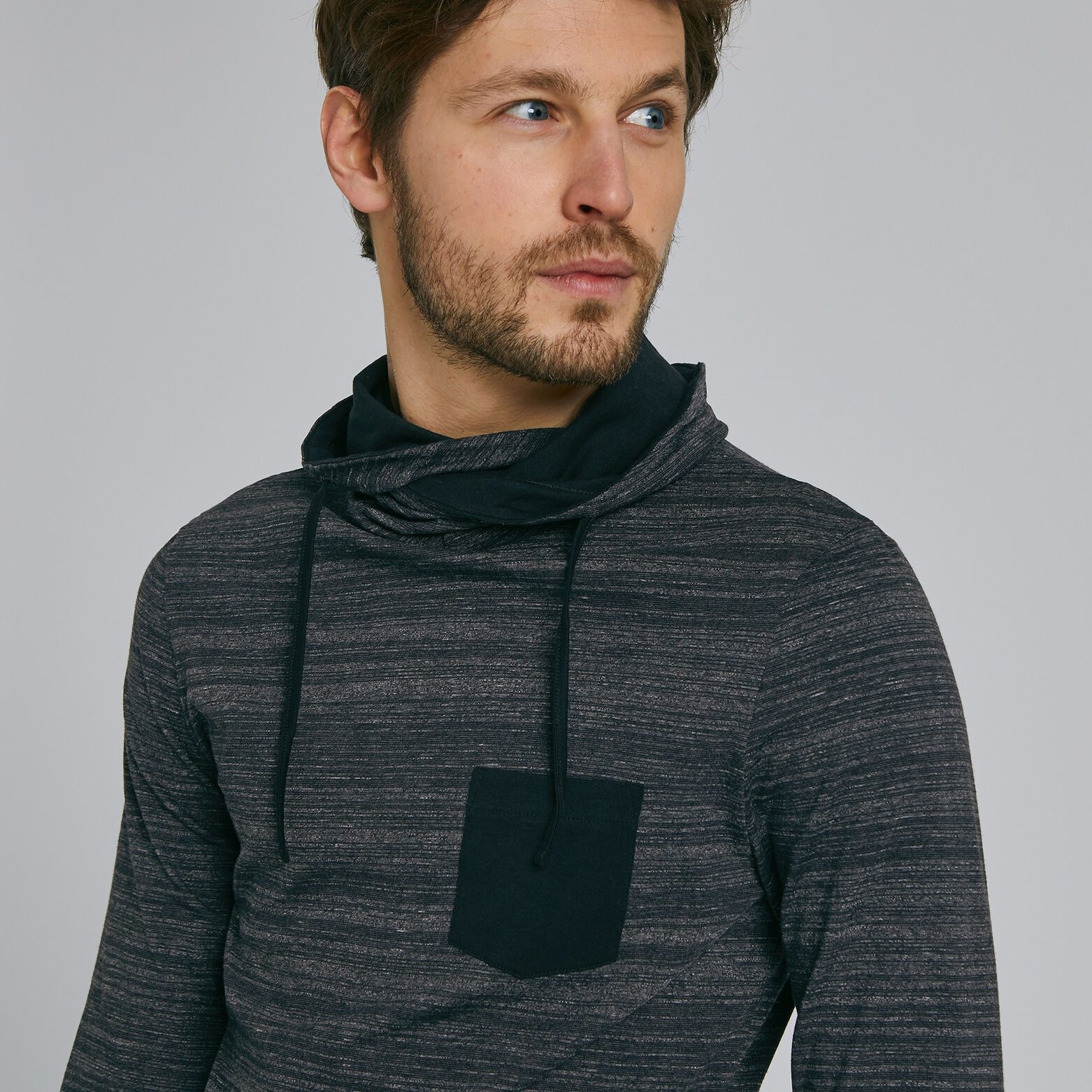 Tee shirt col snood chiné