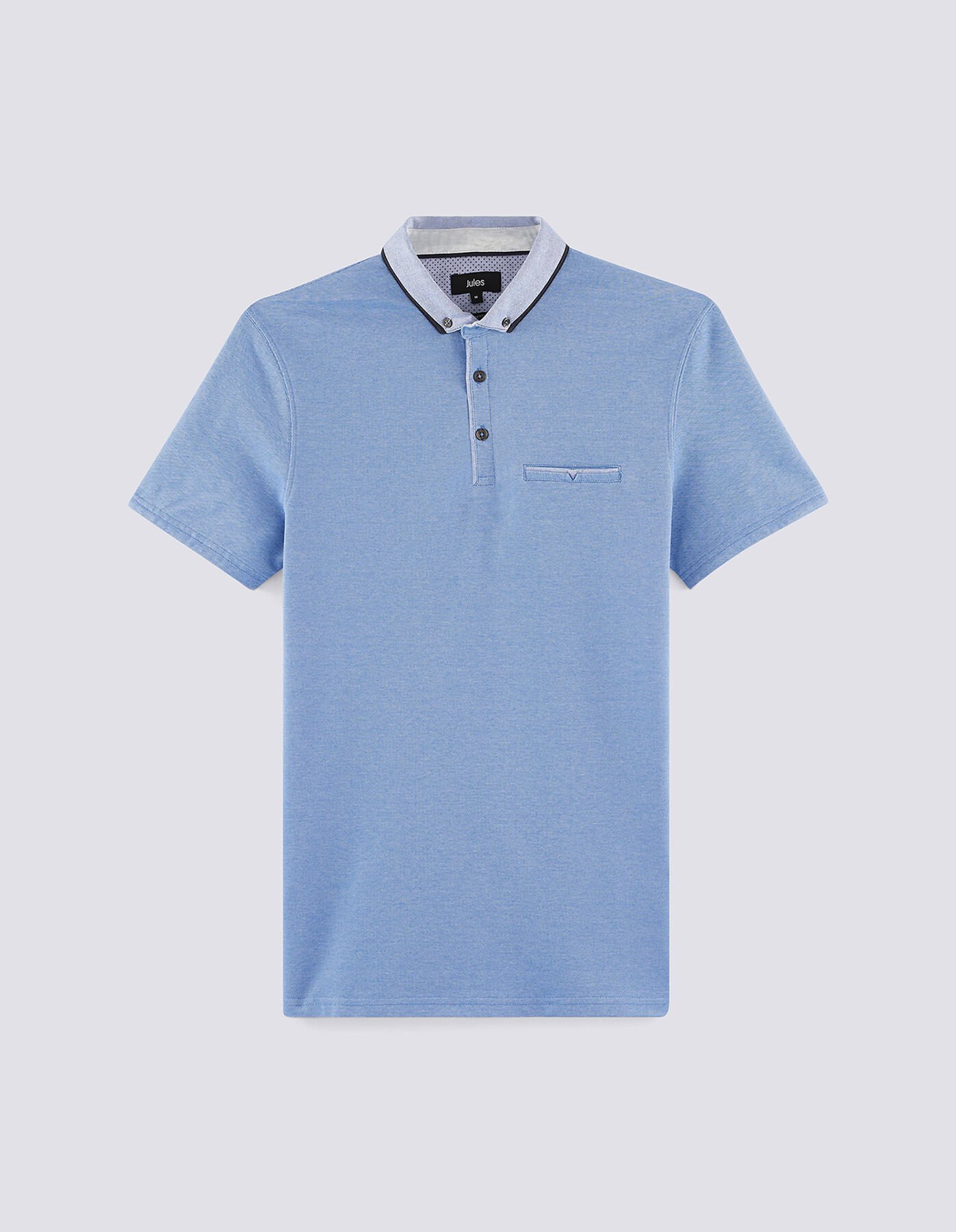 Polo manche courte col oxford