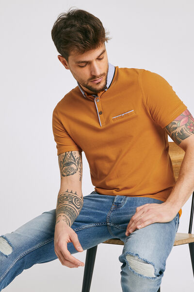 Polo manche courte col oxford