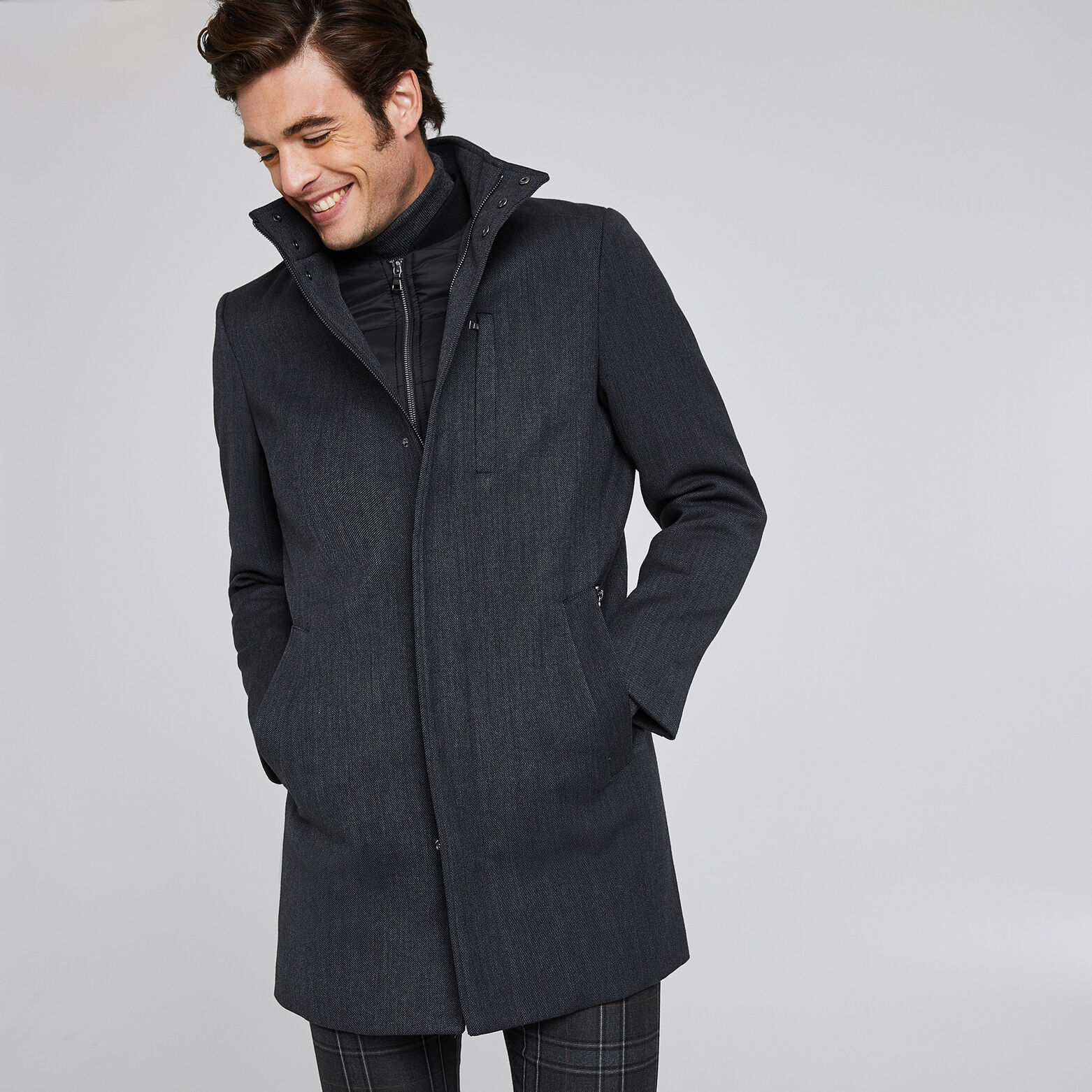 Manteau long zippé doublure amovible