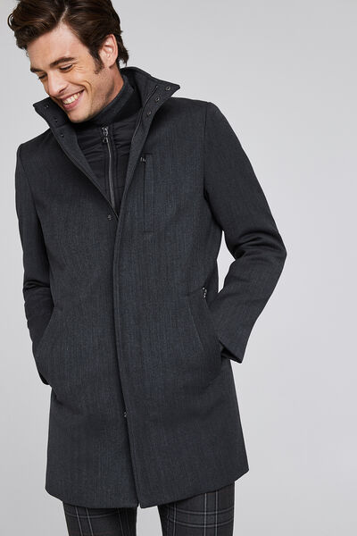 Manteau long zippé doublure amovible