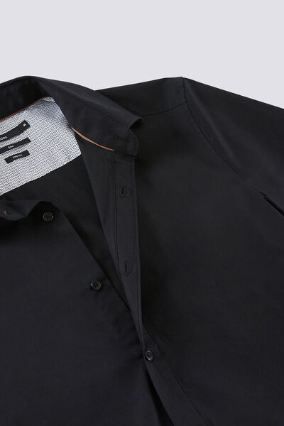 Chemise slim manches courtes unie coton
