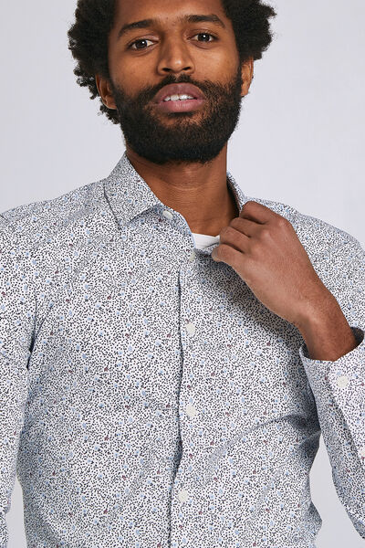 Chemise extra slim imprimé floral coton