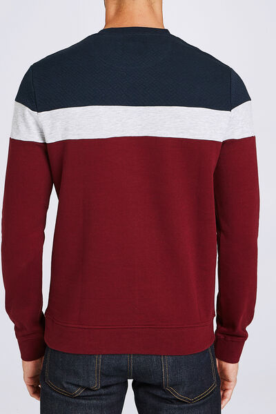 Sweat color block maille fantaisie
