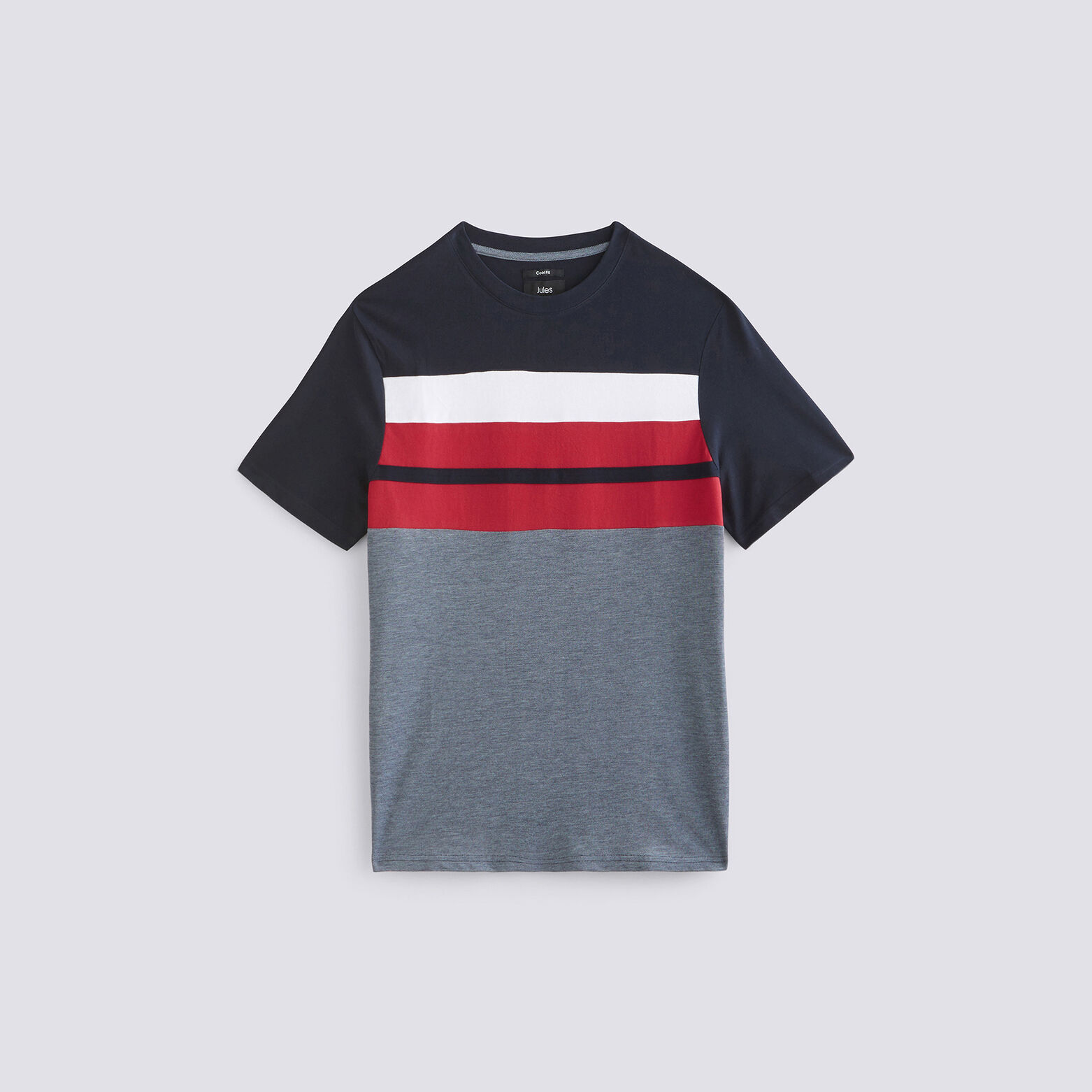 Tee shirt col rond tricolore