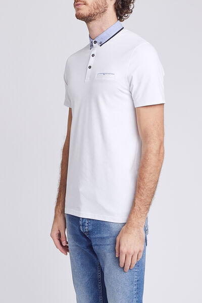 Polo manche courte col oxford