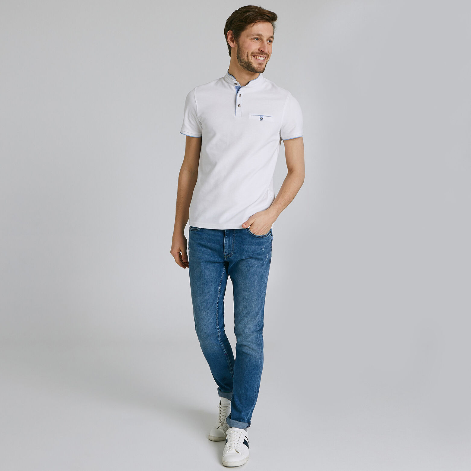 Polo manche courte col officier