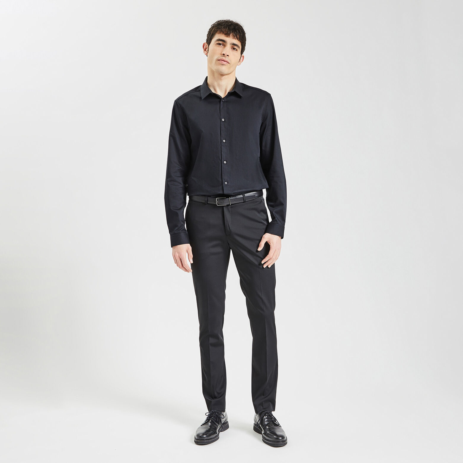 Chemise slim unie coton