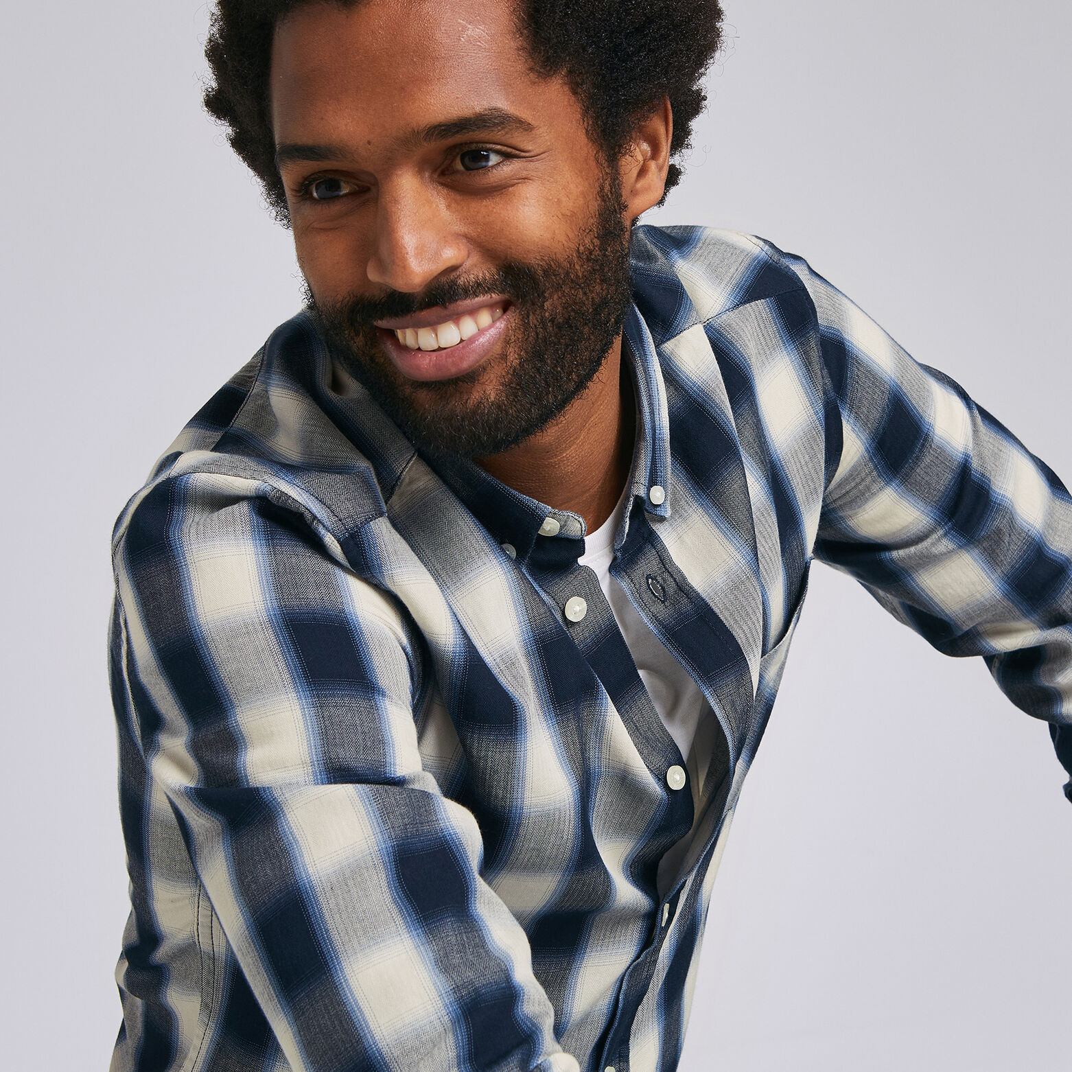 Chemise slim imprimée carreaux