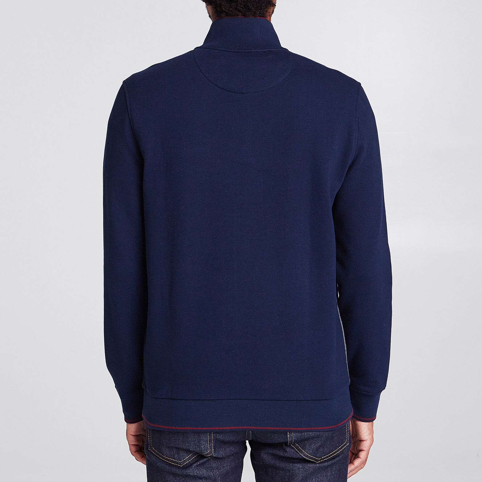 Sweat bi-matière col montant