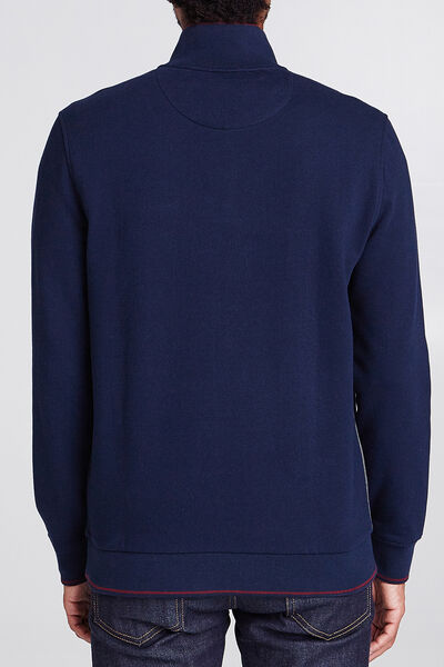 Sweat bi-matière col montant