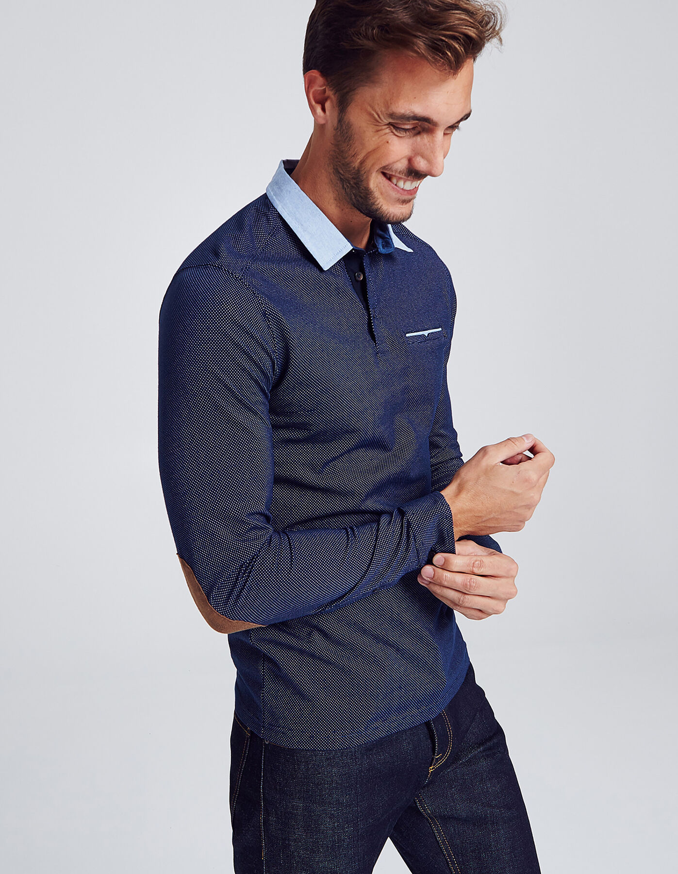 Polo manche longue col chemise