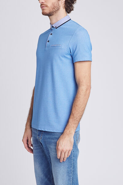 Polo manche courte col oxford