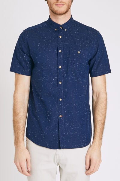 Chemise manches courtes fantaisie slim