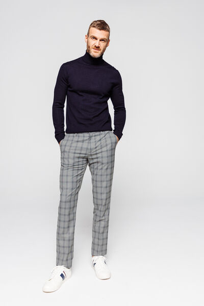 pantalon de costume slim motif carreau fenêtre