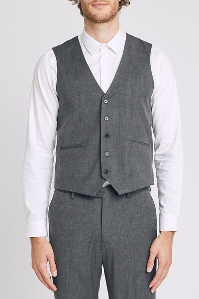 Gilet costume carreaux fenêtres voir veste