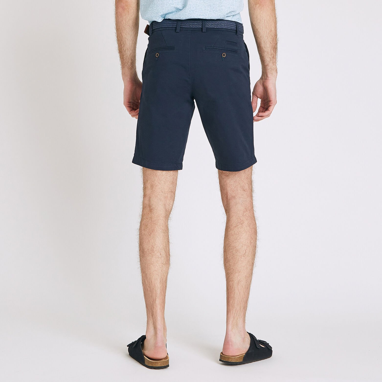 Bermuda chino uni avec ceinture