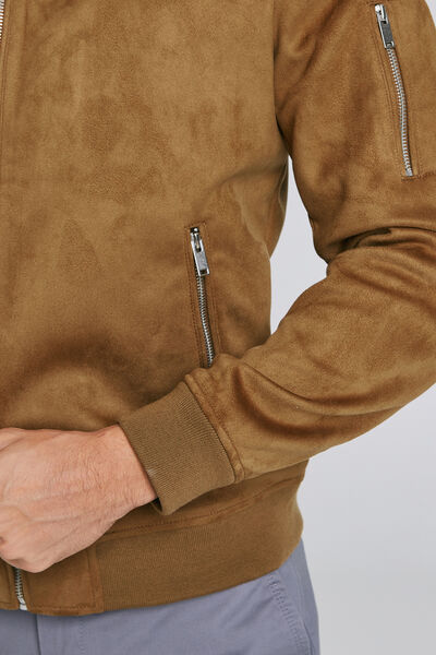 Blouson suédine col teddy