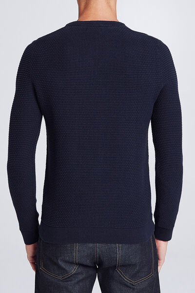 Pull col rond jeux de points