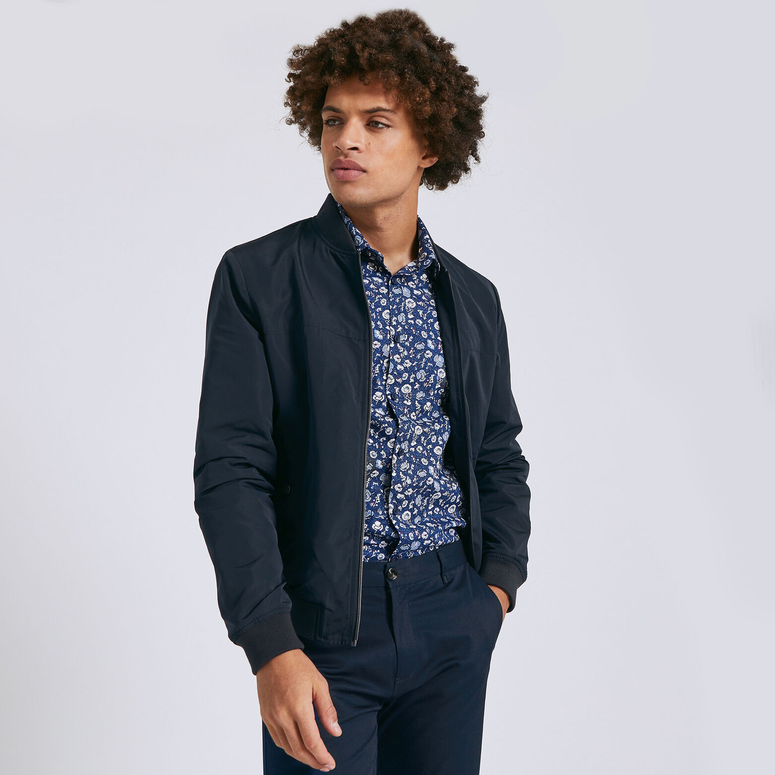 Blouson bomber col teddy déperlant