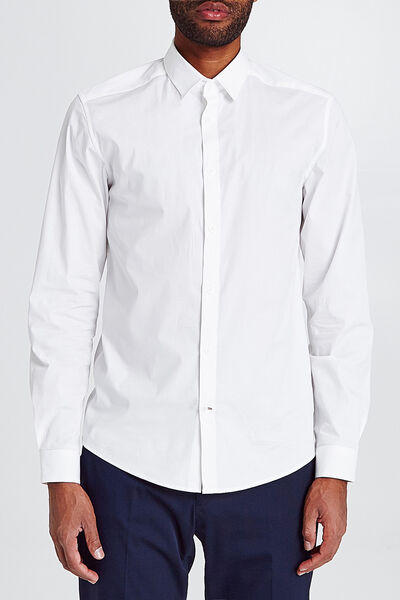 Chemise slim en popeline stretch