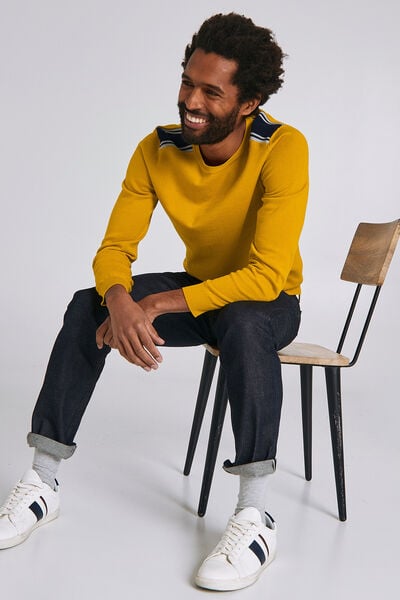 PULL COL ROND FANTAISIE EPAULE