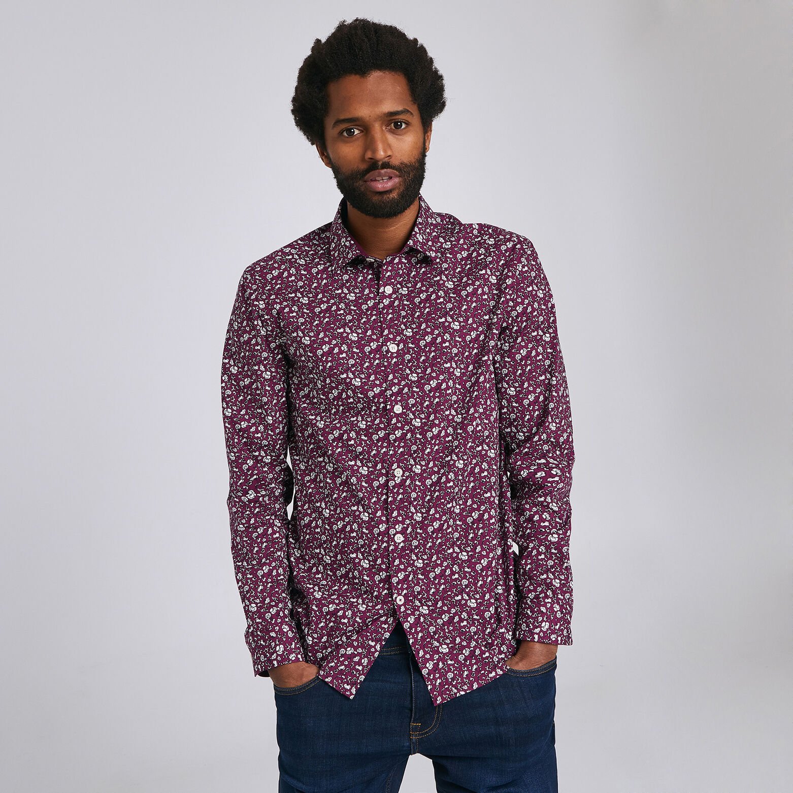 Chemise regular imprimée floral stretch
