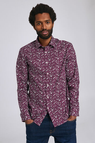 Chemise regular imprimée floral stretch