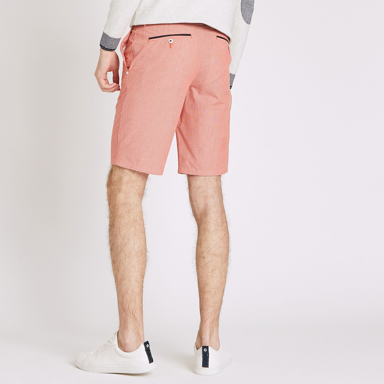 Bermuda chino imprimé rayé fantaisie