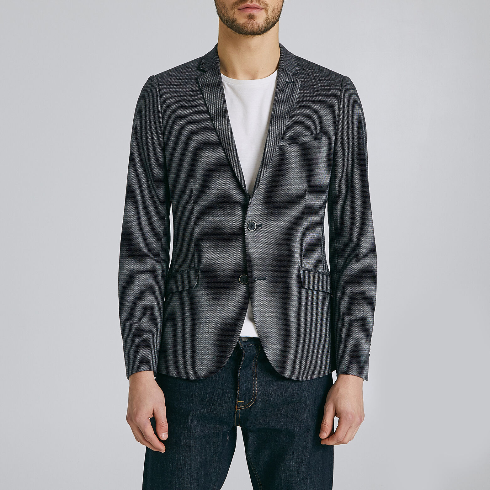 Veste slim maille coudières