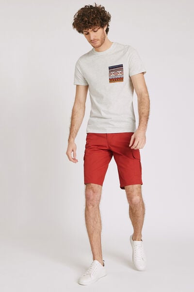 Tee shirt à col rond poche imprimée